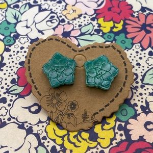 3 for $12 - Handmade Resin Succulent Sterling Silver Earrings